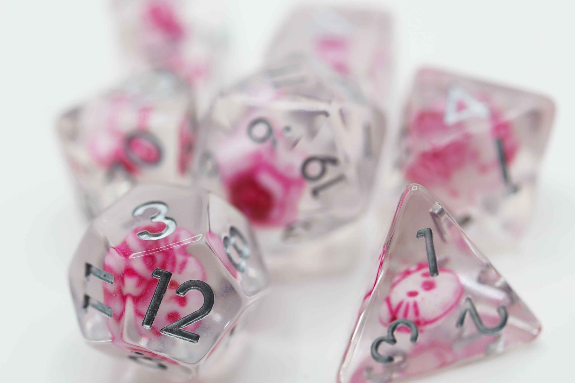 Anime Kitty RPG Dice Set | 7-Piece Polyhedral Dice with Kitty Inclusions