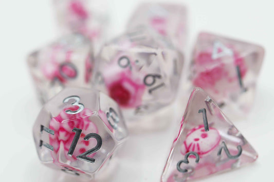 Anime Kitty RPG Dice Set | 7-Piece Polyhedral Dice with Kitty Inclusions
