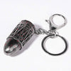 Antique Nickel Bullet Hollow Metal D20 Dice Cage Necklace + 7 Mini Metal Dice Set
