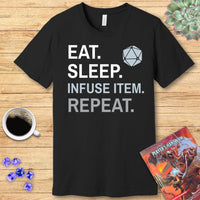 Artificer T-Shirt – 'Eat, Sleep, Infuse Item, Repeat'