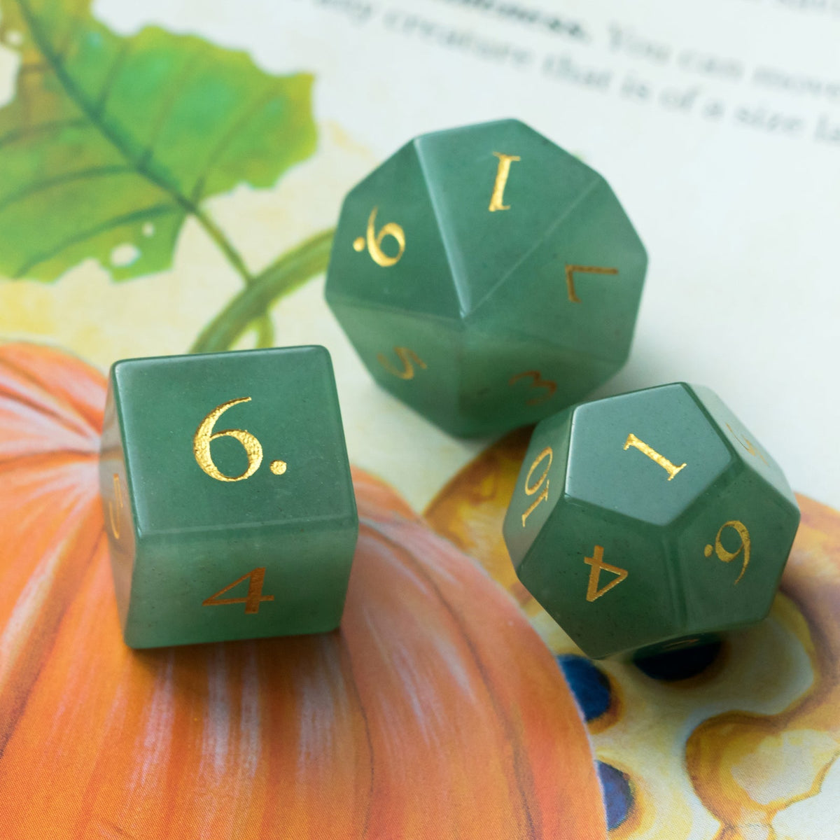 Aventurine Gemstone Dice Set