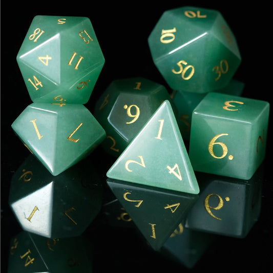 Aventurine Gemstone Dice Set