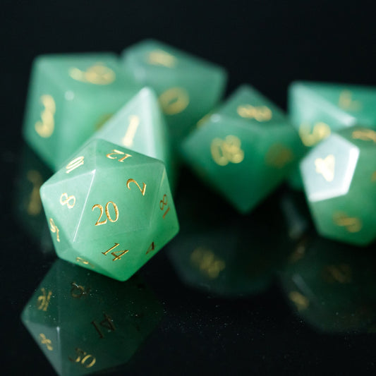Aventurine Gemstone Dice Set