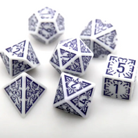 Arcane Amethyst Polyhedral Dice Set | 7-Dice White & Purple