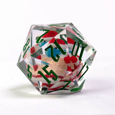 Masked Santa Holiday d20 Dice 33mm Christmas Dice (2021)