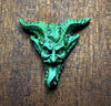 Krampus Magnet Version 2, Hand Painted Resin Sculpture | Mythic Fantasy Decor | Krampus Head Magnet for Dark Fantasy and Gothic Decor