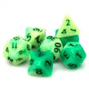 Druid's Pain 7-Dice Set Green & Light Green w/Green Numbers Dnd Dice Set