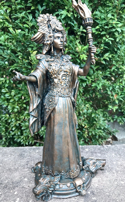 Hecate, Goddess of Witchcraft and Magic Statue, Resin Sculpture | Mythical Goddess Figurine | Folklore Altar Statue for Gothic Home Decor