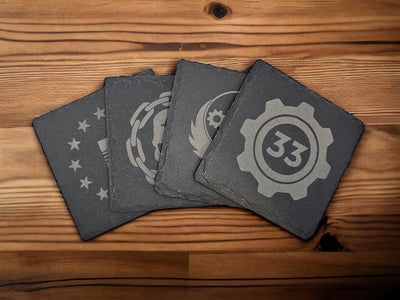Wasteland Factions Slate Coaster Set (4pc) – Choose Your Allegiance