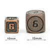 Bronze Mini Metal Dice Ancient Effect | (10mm to 15mm) 7-Dice Udixi RPG