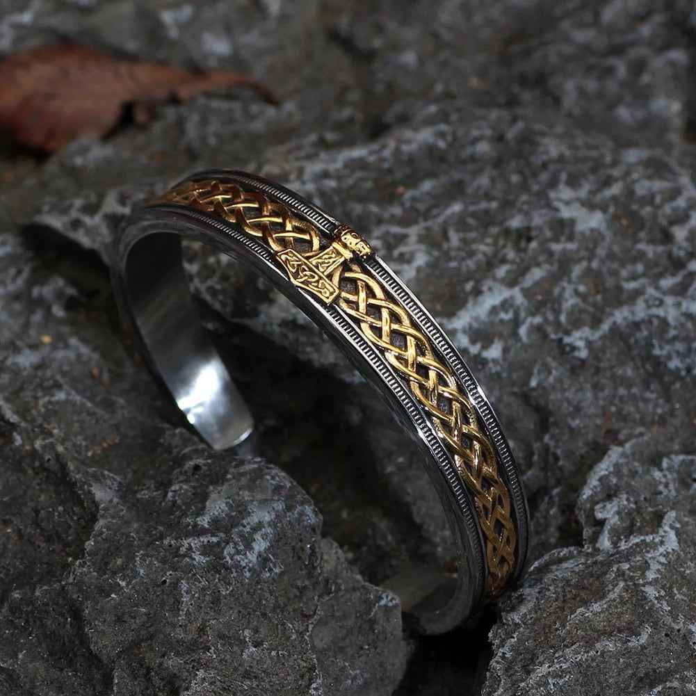 Vikings Thor's Hammer Stainless Steel Bangle Bracelet
