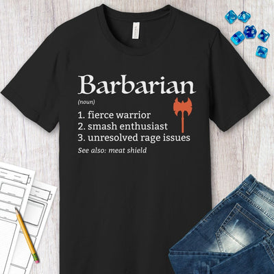 Barbarian Class Definition T-Shirt – Funny DnD Definition Tee
