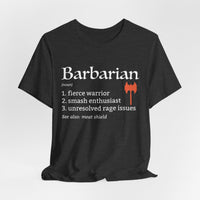 Barbarian Class Definition T-Shirt – Funny DnD Definition Tee