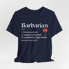 Barbarian Class Definition T-Shirt – Funny DnD Definition Tee