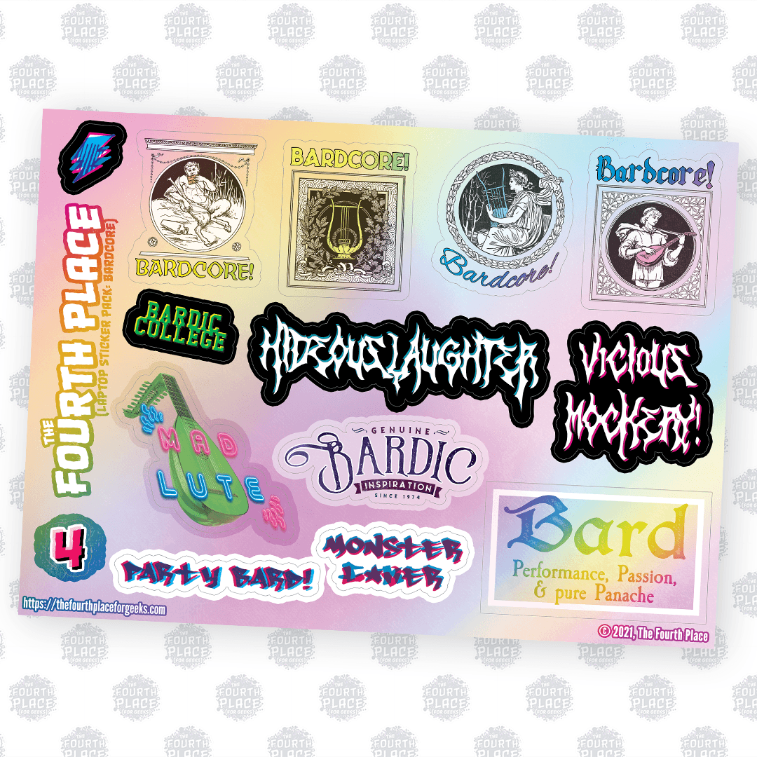 Bardcore! Stickers - Bard & Music-Themed Vinyl Sticker Sheet