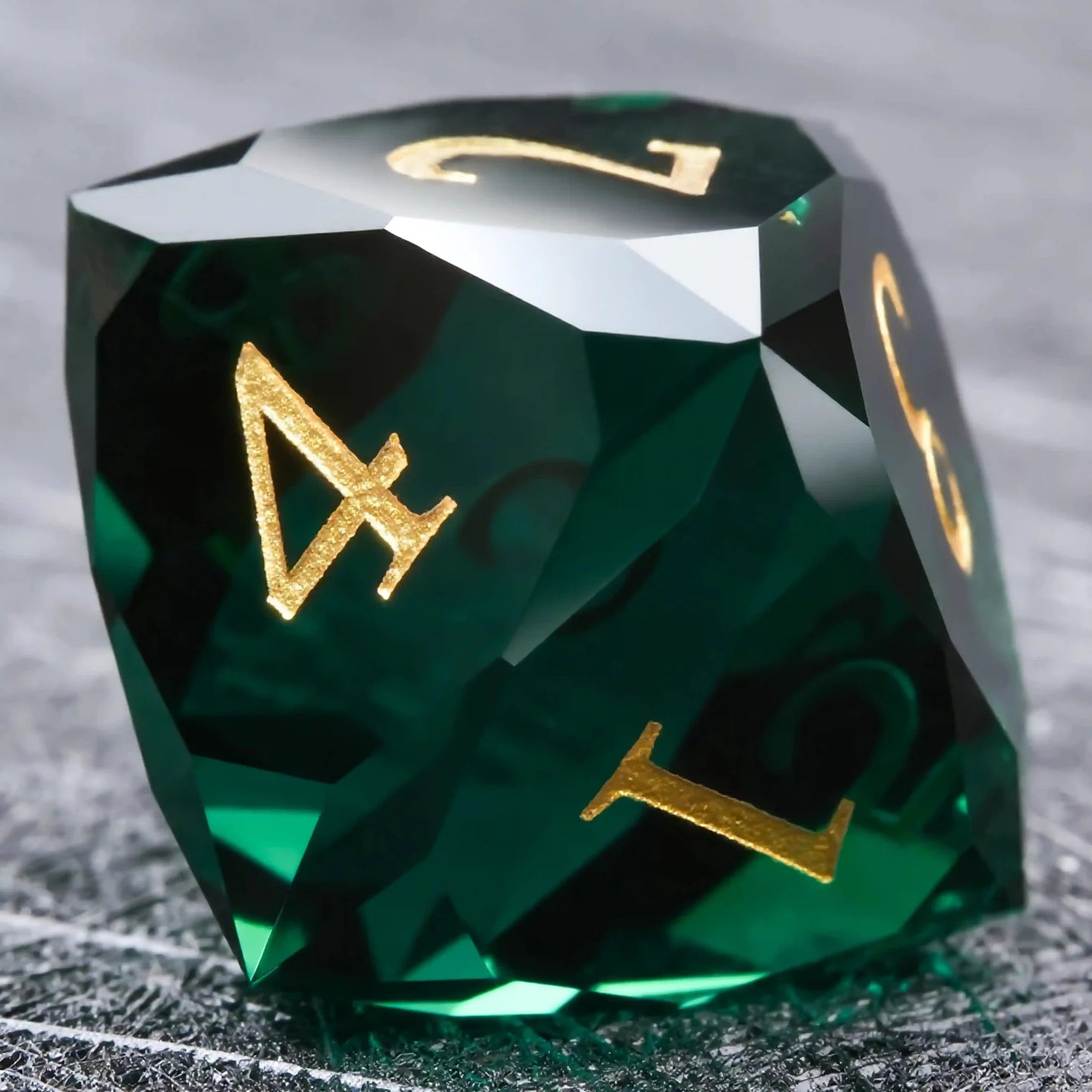 Bear Dice DND Multi-Sided Engraved Glass Gemstone Dice Set