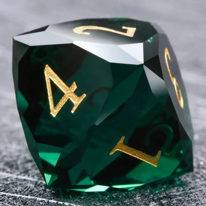 Bear Dice DND Multi-Sided Engraved Glass Gemstone Dice Set
