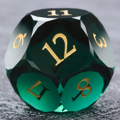 Bear Dice DND Multi-Sided Engraved Glass Gemstone Dice Set