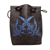 Black Leather Lite Assassin's Blades Design Self-Standing Large Dice Bag