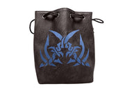 Black Leather Lite Assassin's Blades Design Self-Standing Large Dice Bag