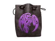 Black Leather Lite Raven Design Self-Standing Large Dice Bag