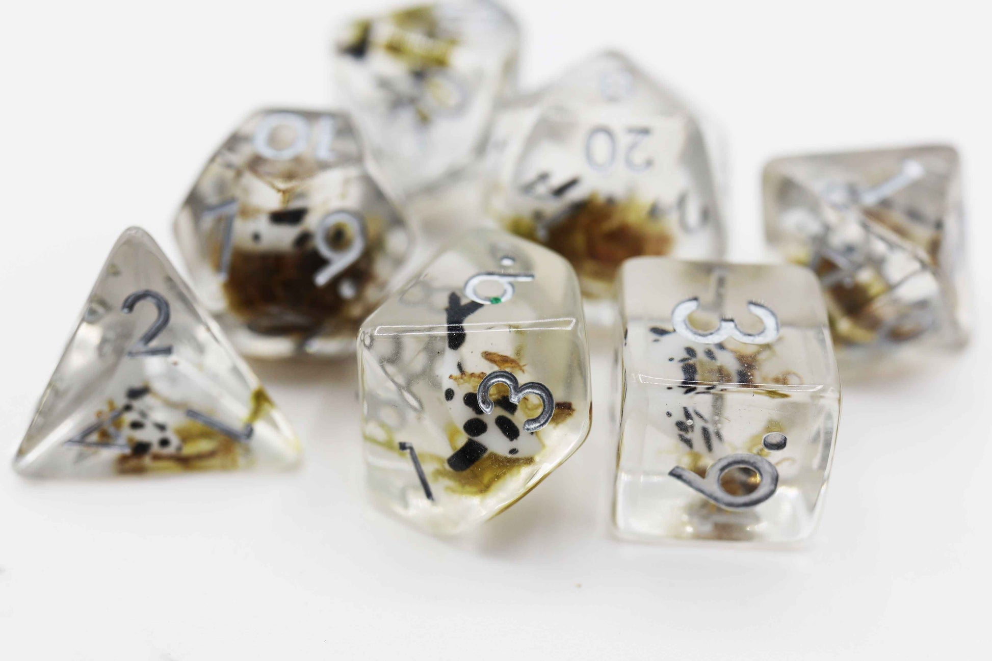 Black Koi Fish RPG Dice Set | 7-Piece Polyhedral Dice for TTRPGs