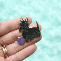 Scottish Terrier D20 Dice Buddy Hard Enamel Pin