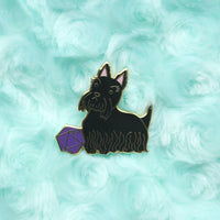 Scottish Terrier D20 Dice Buddy Hard Enamel Pin