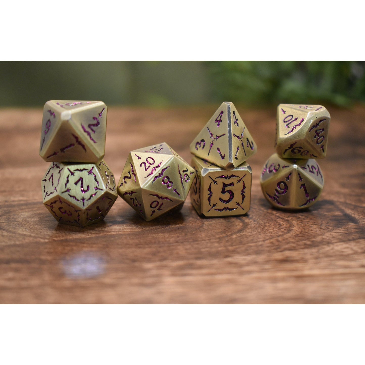 Blade of the Maiden Metal Dice Set – 7-Piece Polyhedral RPG Dice