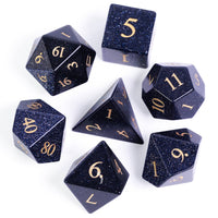 Blue Goldstone Gemstone Dice Set