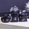 Blue Goldstone Gemstone Dice Set
