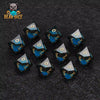Blue Liquid Core Resin D10 Dice Set + Gold Numerals (D10 Dice)