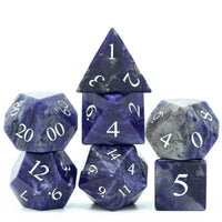 Blue-Veined Gemstone Dice Set