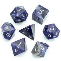 Blue-Veined Gemstone Dice Set