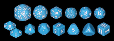 Opaque 14 Unusual DCC Dice Set - Blue