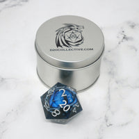 Blue Slaadi's Eye - Giant D20 Moving Eye DnD Dice | Acrylic RPG Gaming Dice