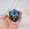 Blue Slaadi's Eye - Giant D20 Moving Eye DnD Dice | Acrylic RPG Gaming Dice