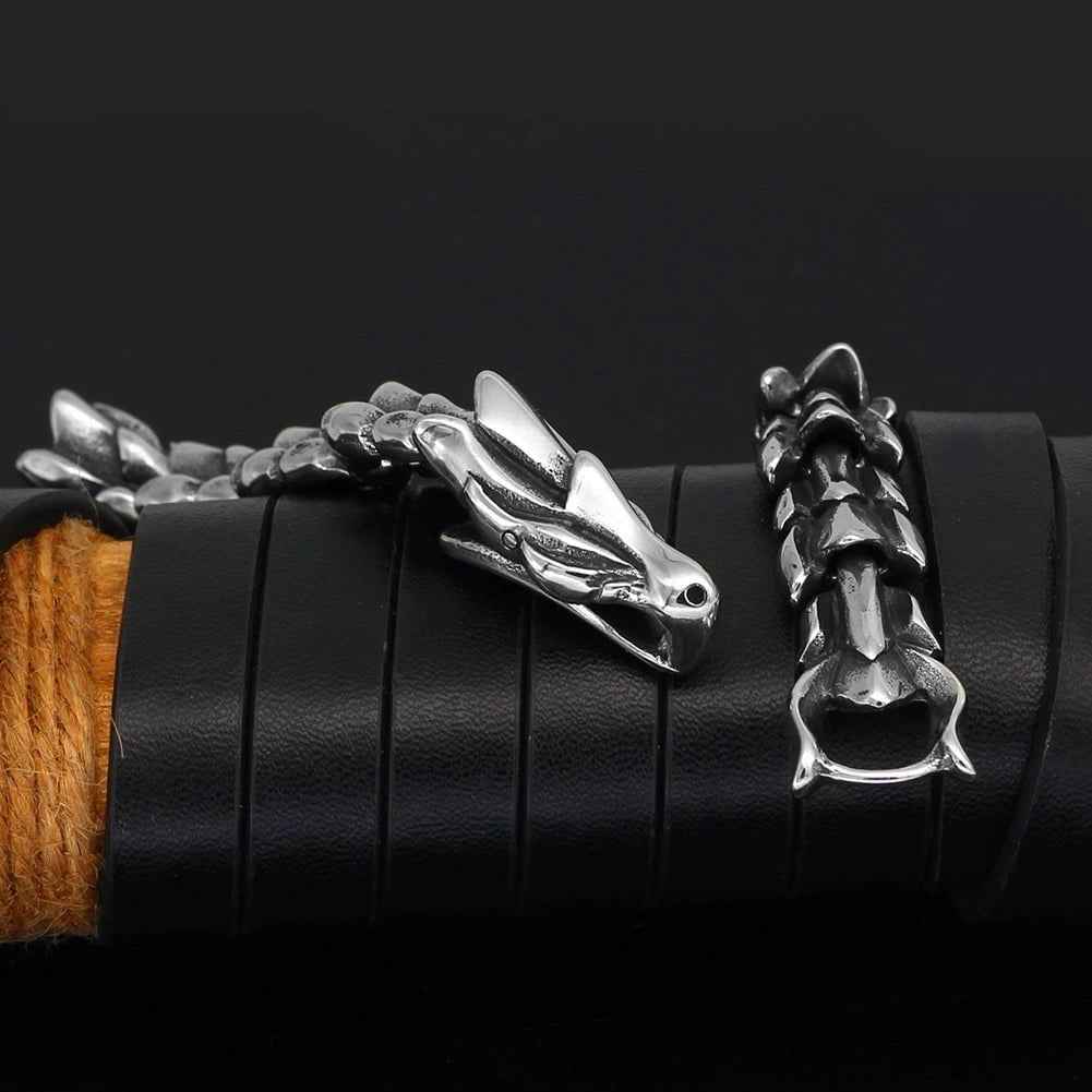 Vikings Dragon Head Stainless Steel Bracelet