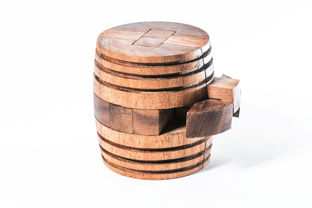 Japanese Barrel Puzzle - Wooden Interlocking Brain Teaser Puzzle