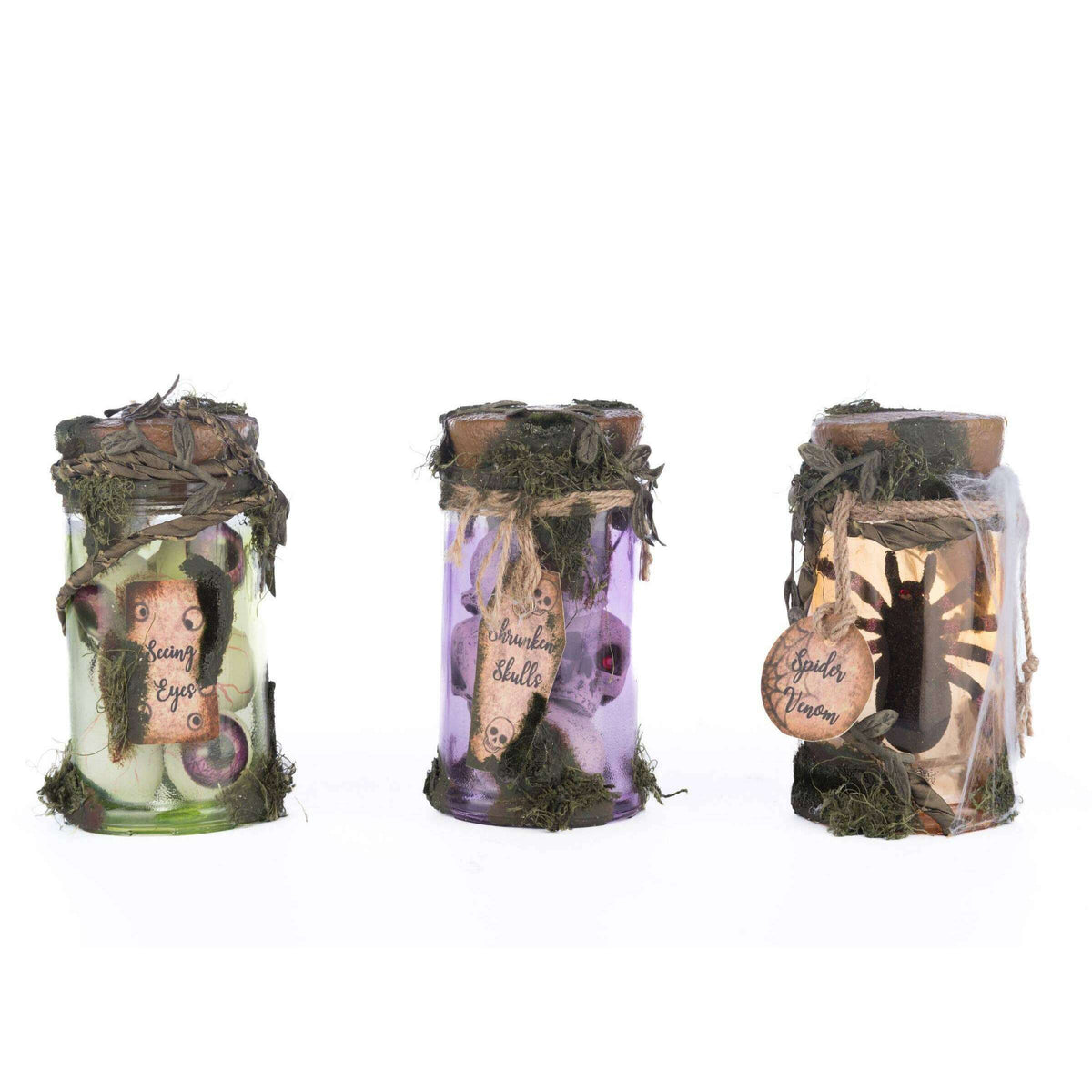 Broomstick Acres Potion Jars Assortment of 3 | Halloween Decor | Katherine's Collection