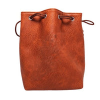 Brown Leather Lite Self-Standing Large Dice Bag - No Print Design