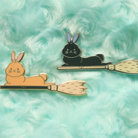 Broomstick Bunny Hard Enamel Pin