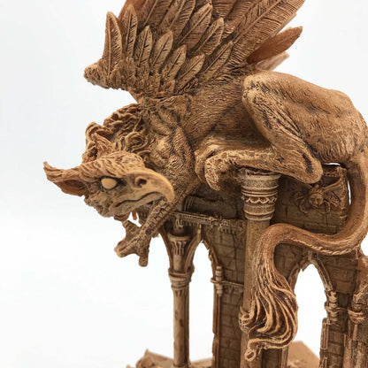 Griffin Statue, Hand Painted Resin Sculpture | Mythical Creature Figurine | Unique Legendary Guardian Spirit Figurine. Fantasy Art Decor