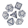 Grey with White Irregular Pattern Fill: 7-Piece Acrylic Dice Set