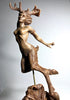 Faun Statue, Hand Painted Resin Sculpture | Mythical Forest Creature Figurine | Woodland Female Satyr Statue for Fantasy Art Decor