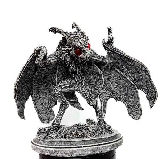 Mothman Statue, Hand Painted Resin Sculpture | Cryptozoology Creature Figurine | Urban Legend Moth Man Monster Figurine, Horror Art Decor