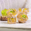 Potted Succulent 7-Dice Set w/Yellow Numbers Dnd Dice Set