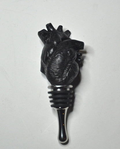 Anatomical Heart Winestopper, Black