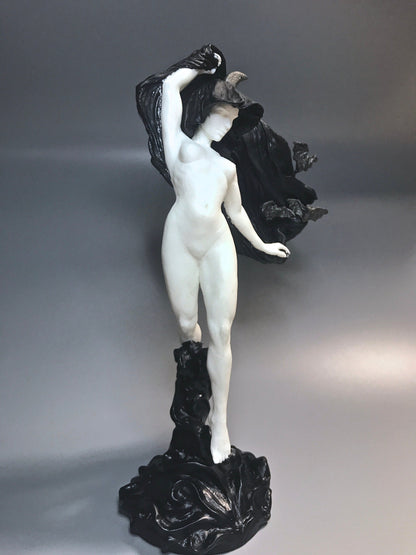 Nyx, the Goddess of the Night Statue, B&W Finish | Mythological Deities Figurine | Myths and Legends Character| Mythic Art for Gothic Decor