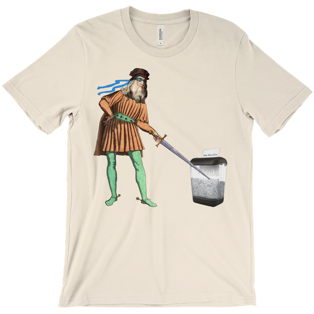 Leonardo da Vinci vs Paper Shredder Tee